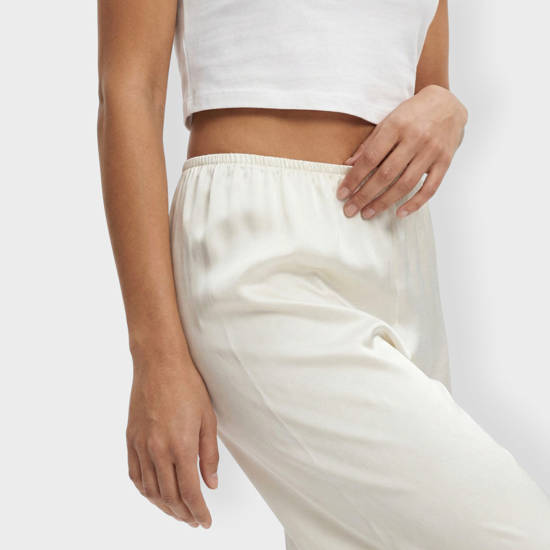 Pantalon Satiné Large Élastique Femme