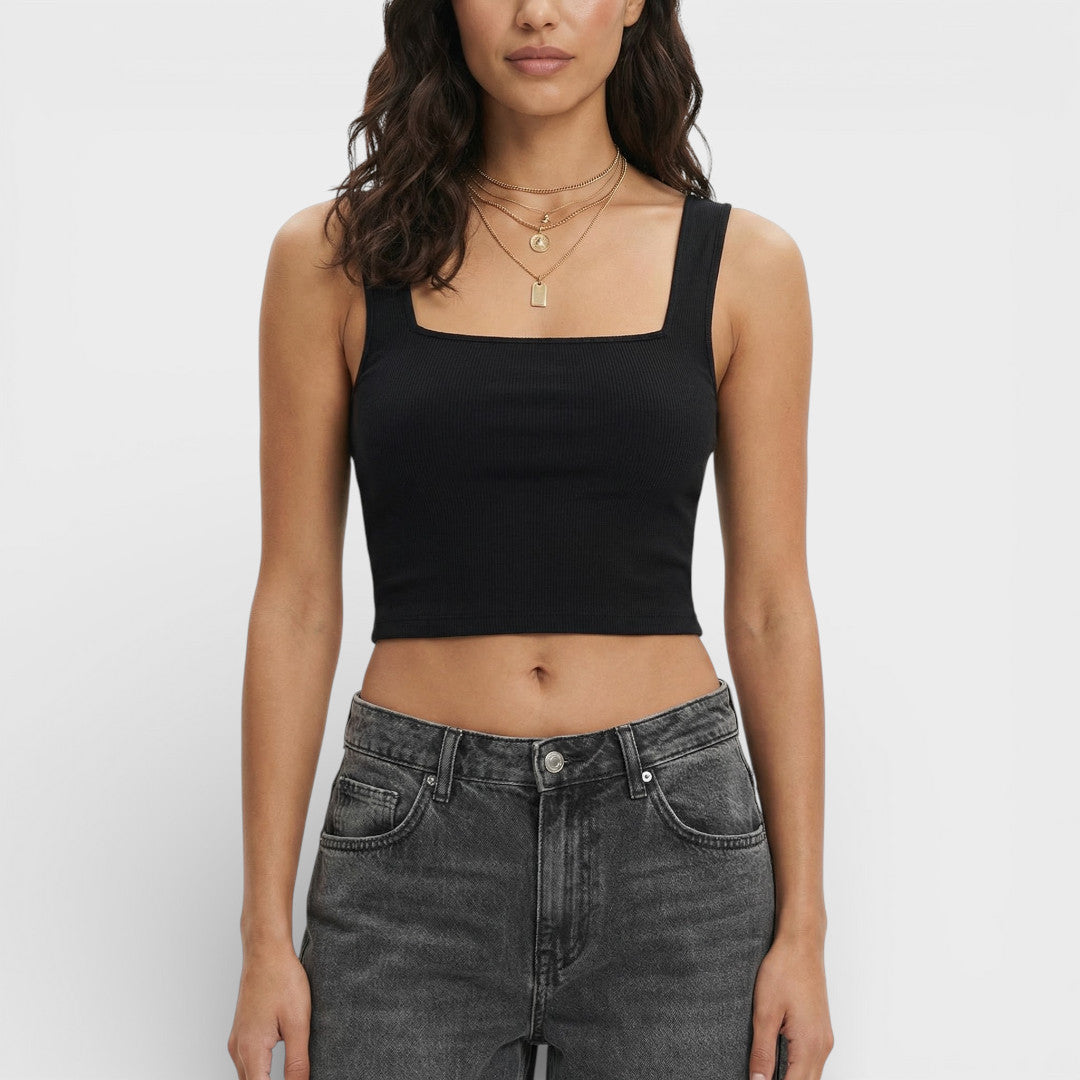 Top Court Décolleté Carré Femme
