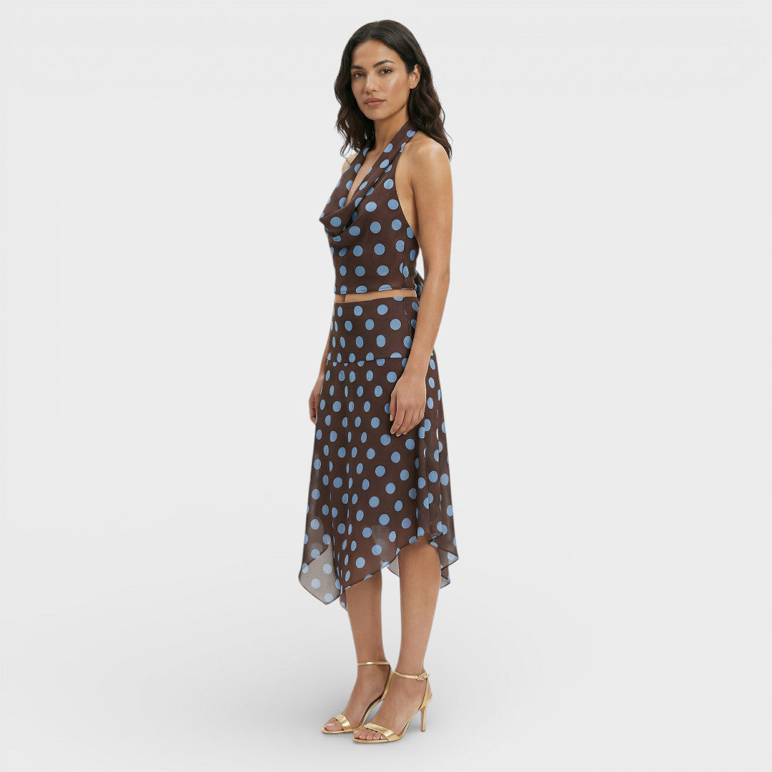 Ensemble Deux Pièces Pois Voile Femme