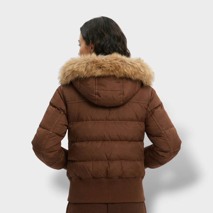 Veste Matelassée Capuche Fourrure Femme