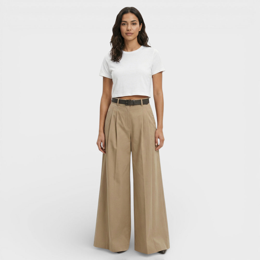 Pantalon Palazzo Coton Large Femme