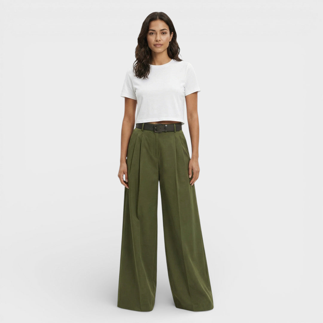 Pantalon Palazzo Coton Large Femme