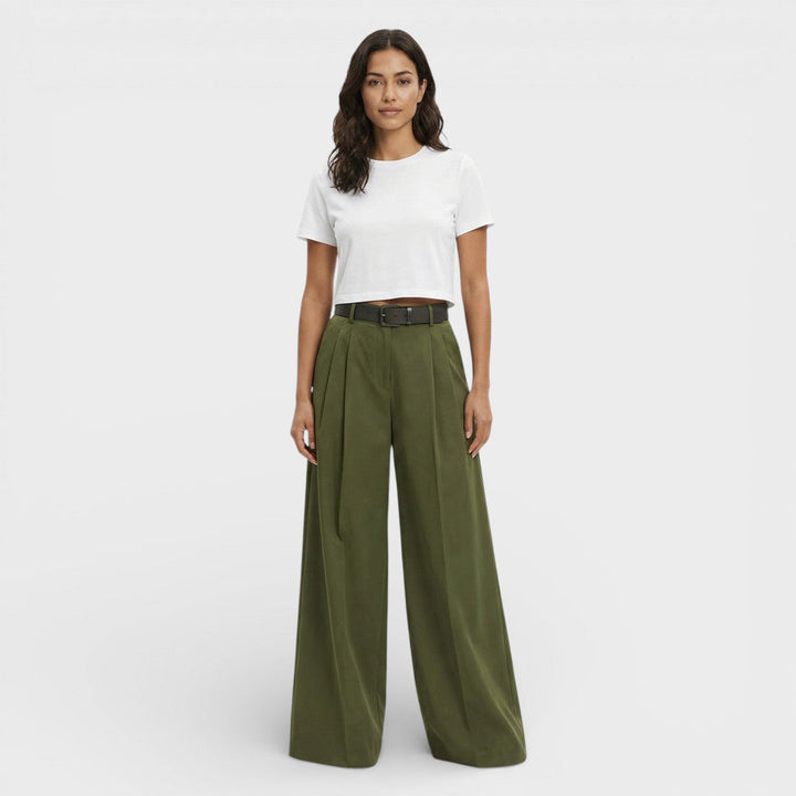 Pantalon Palazzo Coton Large Femme