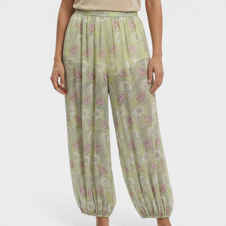 Pantalon Floral Jambe Large Femme