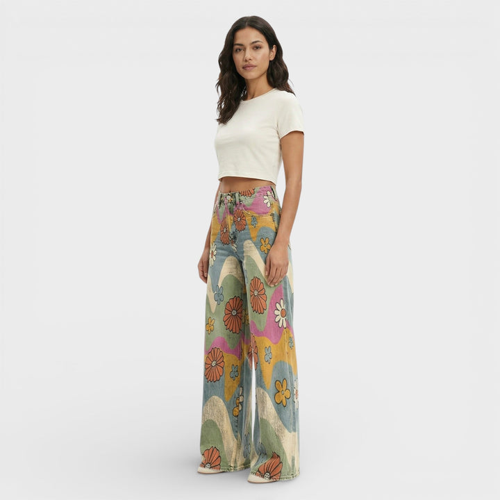 Jean Baggy Jambe Large Femme