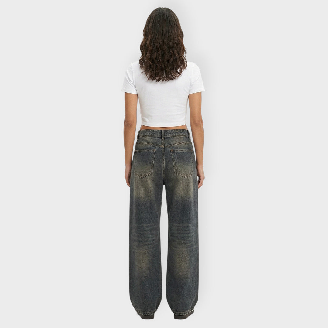 Jean Baggy Wide Leg Délavé Femme
