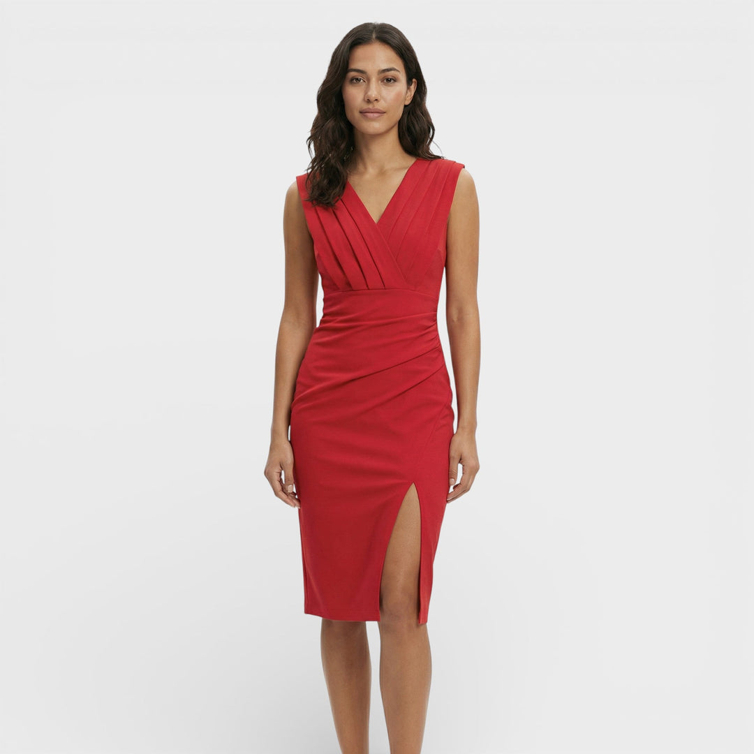 Robe Midi Décolleté V Fente
