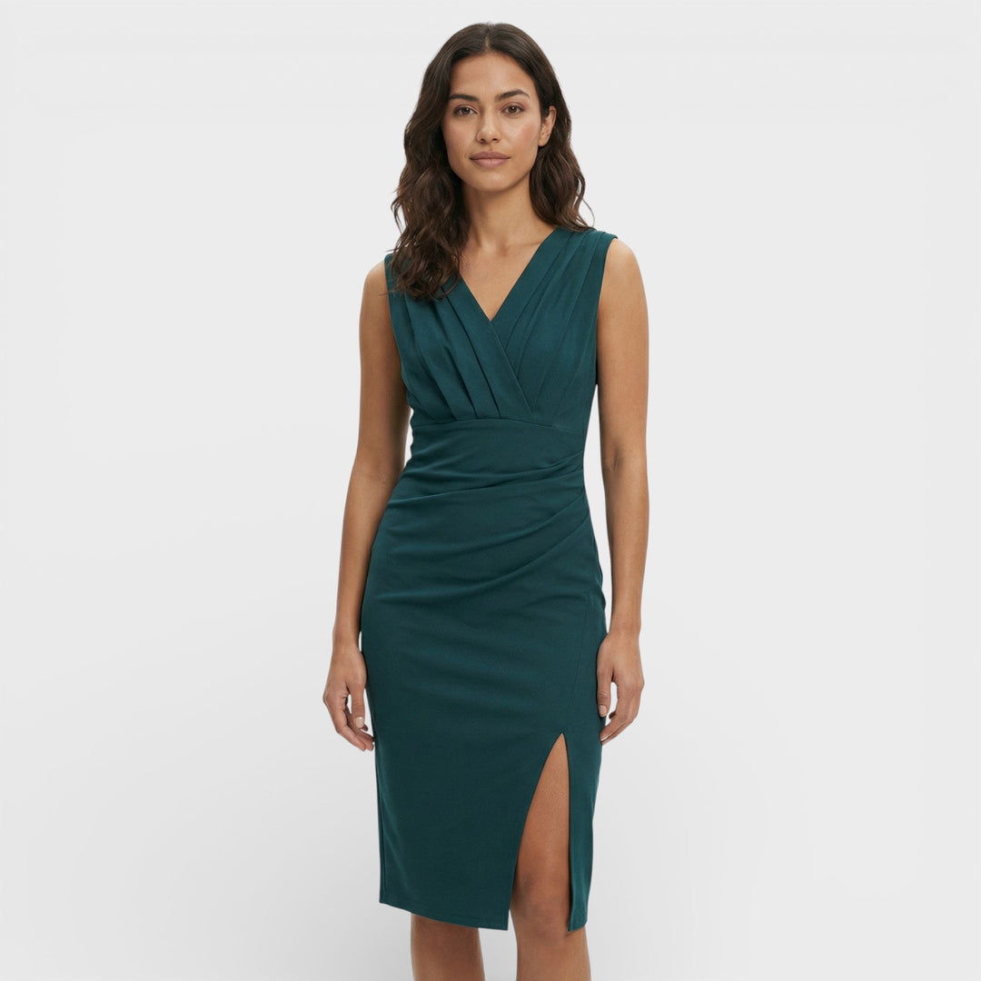 Robe Midi Décolleté V Fente