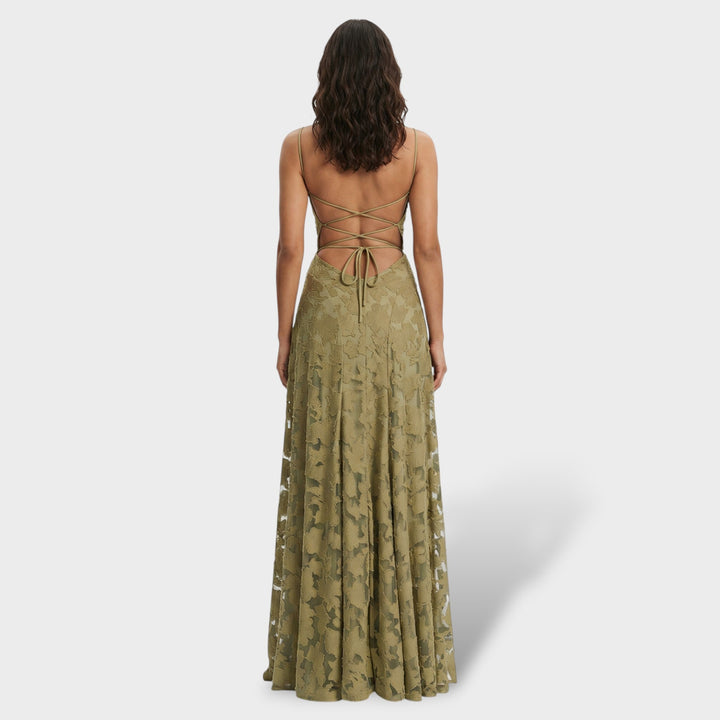 Robe de Soirée Longue Dos Ouvert Florale
