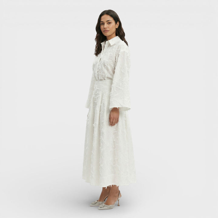 Ensemble Blanc Femme Chemise Jupe