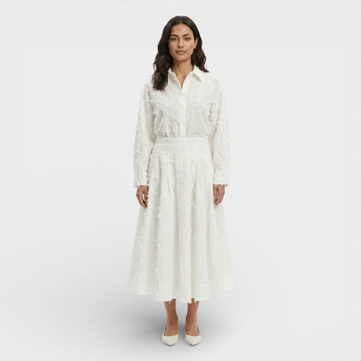 Ensemble Blanc Femme Chemise Jupe