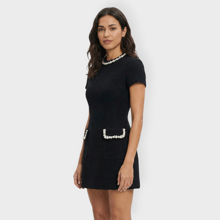 Robe Mini Femme Perles Poches