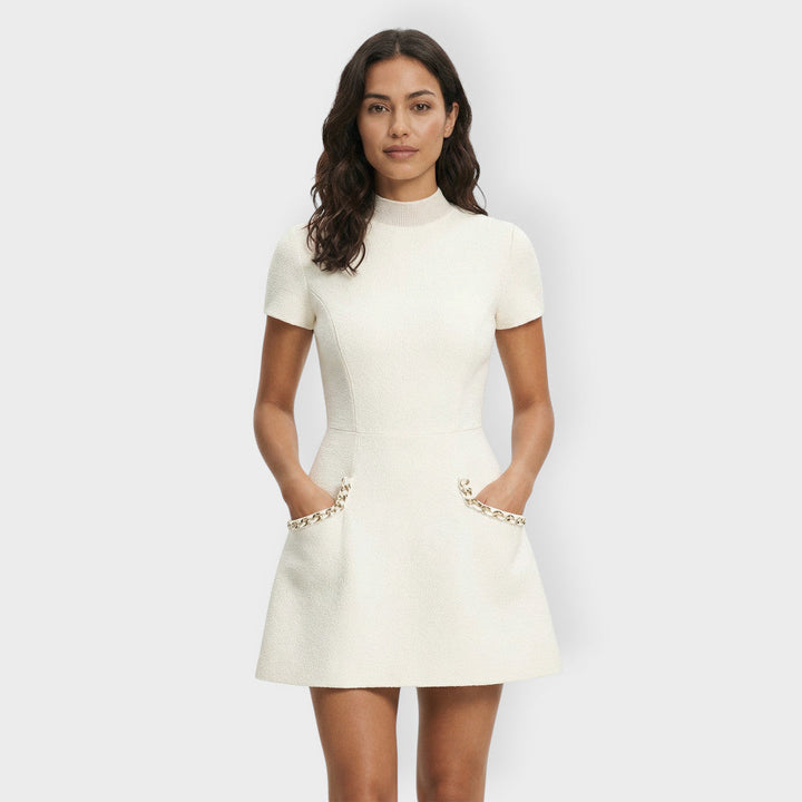 Robe Mini Femme Perles Poches