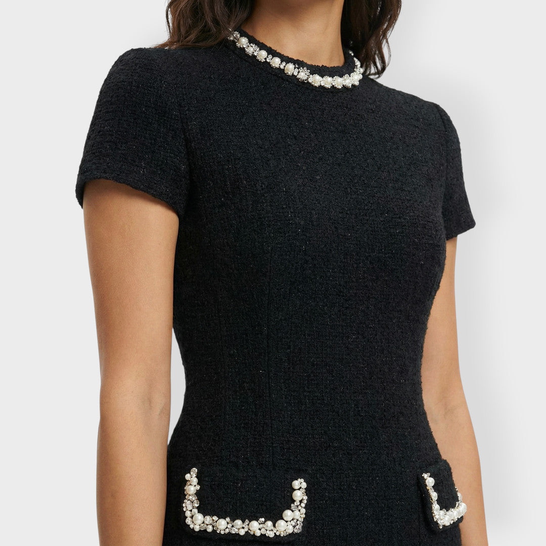 Robe Mini Femme Perles Poches