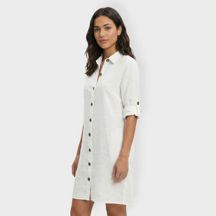 Robe Chemise Blanche Femme Boutons