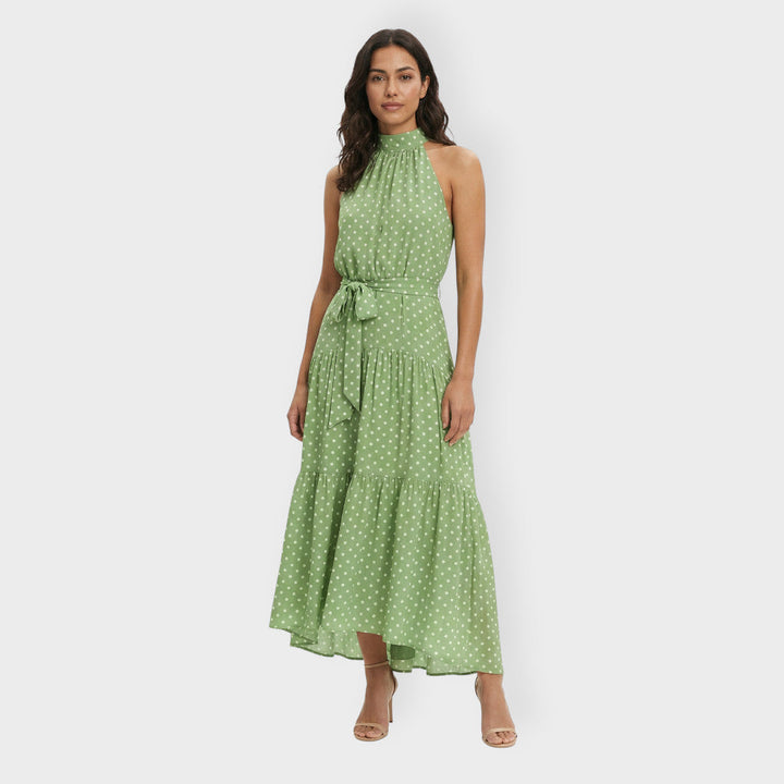 Robe Midi Pois Nœud Ceinture