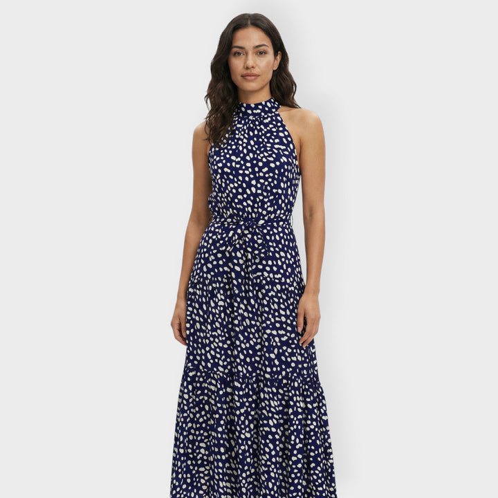 Robe Midi Pois Nœud Ceinture
