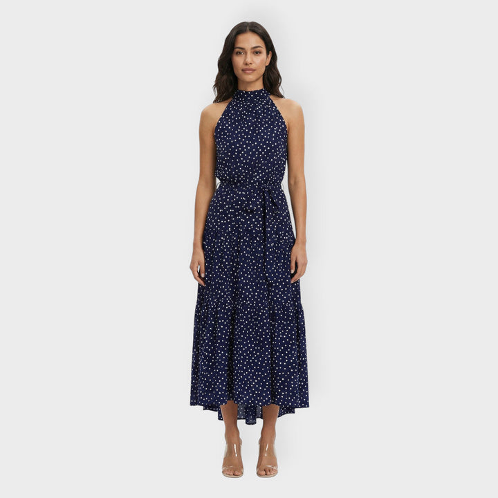 Robe Midi Pois Nœud Ceinture