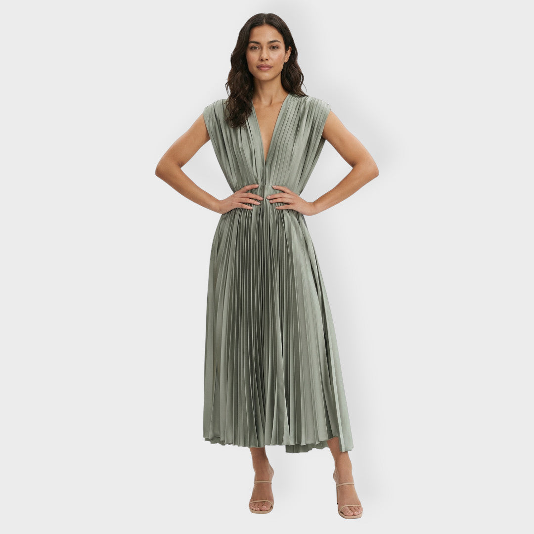 Robe Longue Plissée Femme Élégante