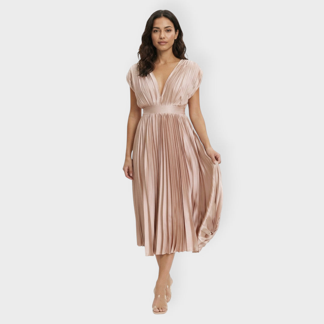 Robe Longue Plissée Femme Élégante