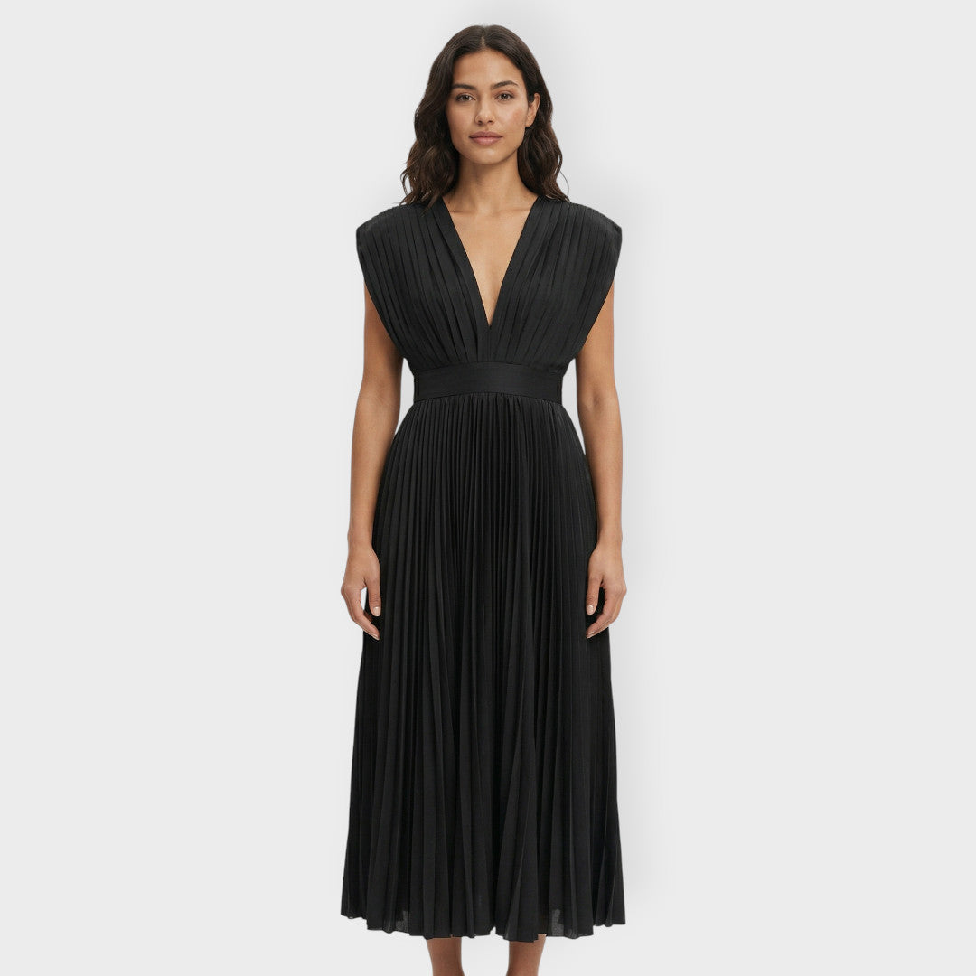 Robe Longue Plissée Femme Élégante