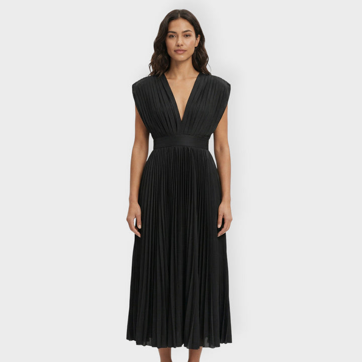 Robe Longue Plissée Femme Élégante