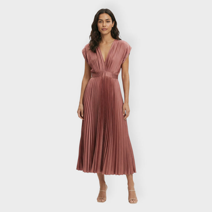 Robe Longue Plissée Femme Élégante