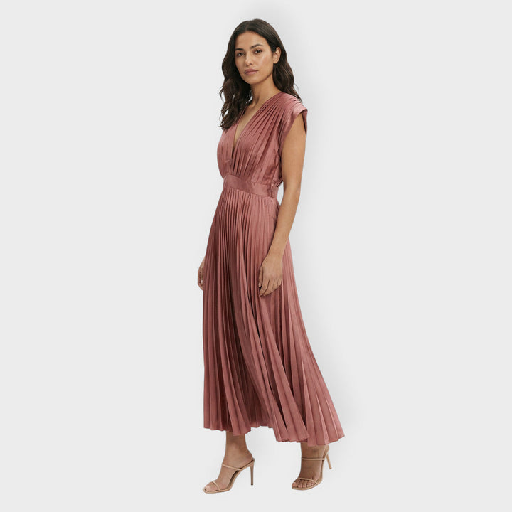 Robe Longue Plissée Femme Élégante
