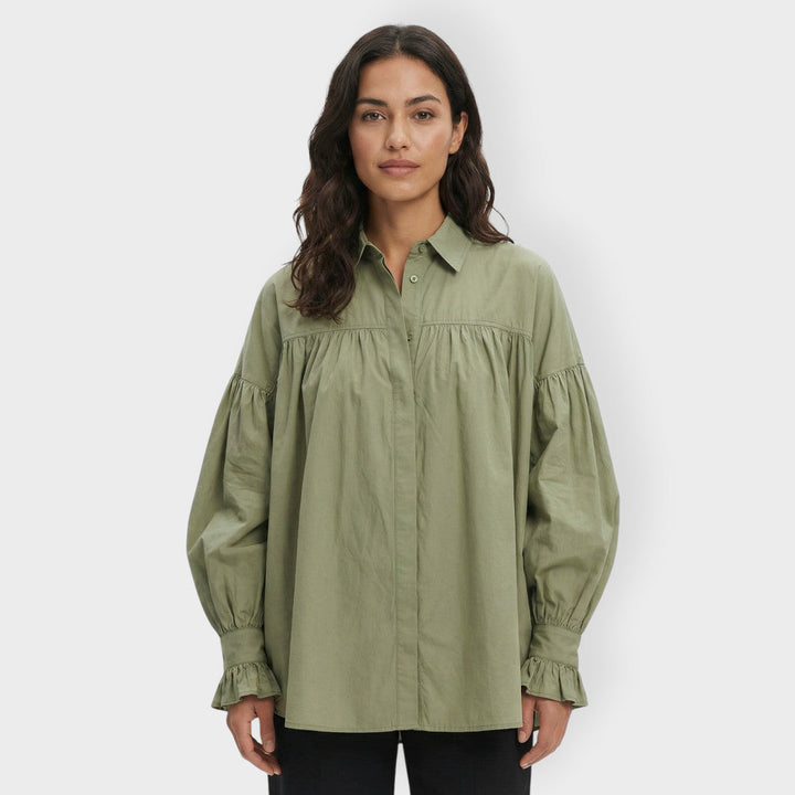 Chemise Oversize Manche Bouffante Femme