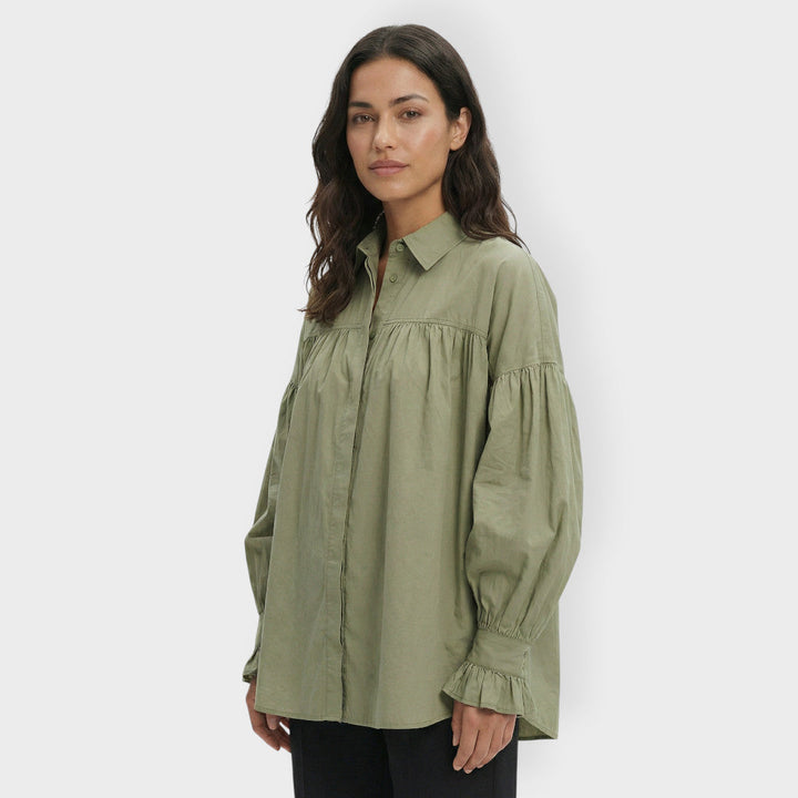 Chemise Oversize Manche Bouffante Femme