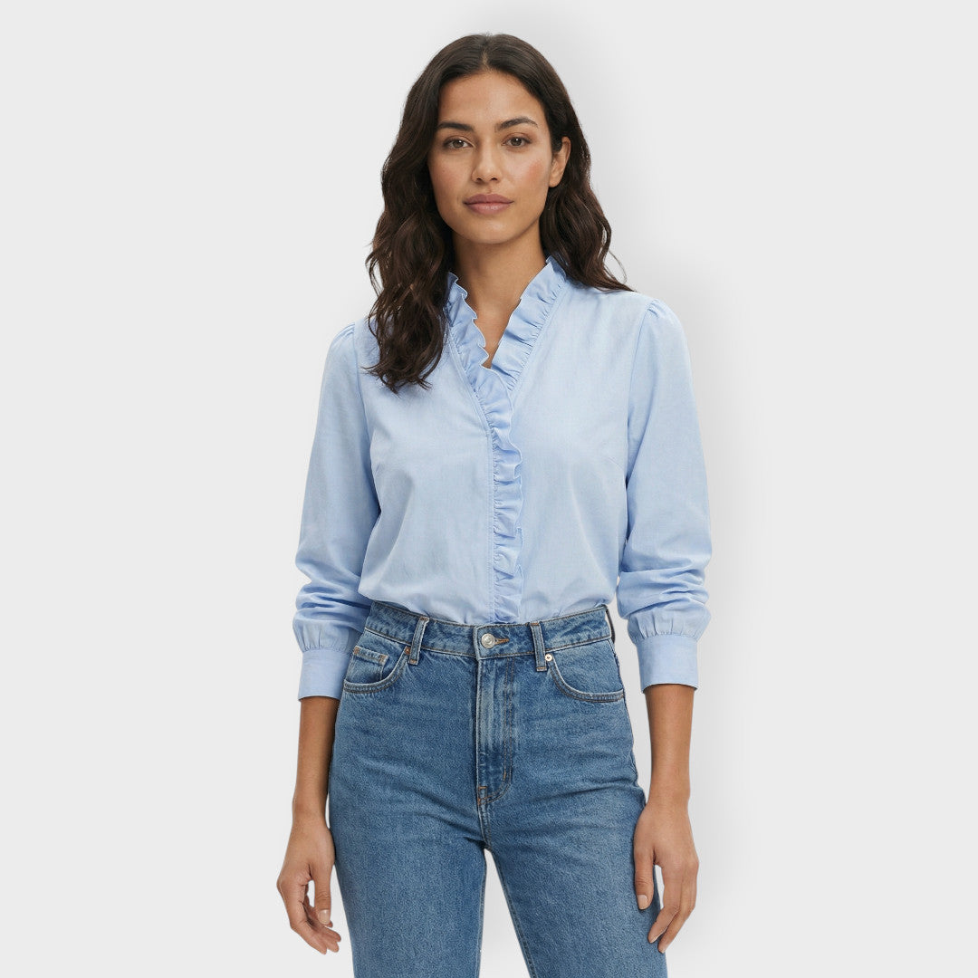 Chemise Blanche Femme Volants Élégante