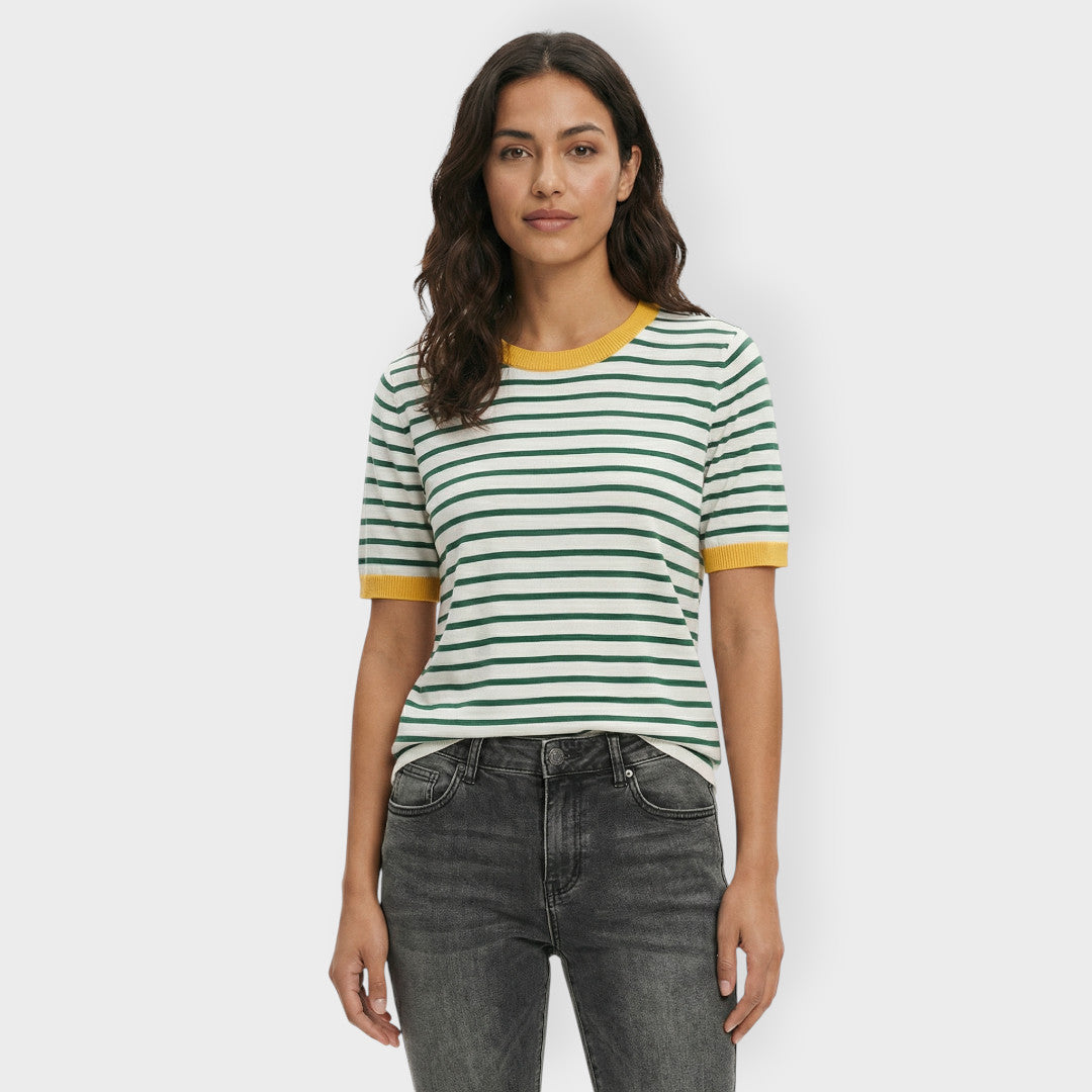 T-shirt Manche Courte Rayures Femme