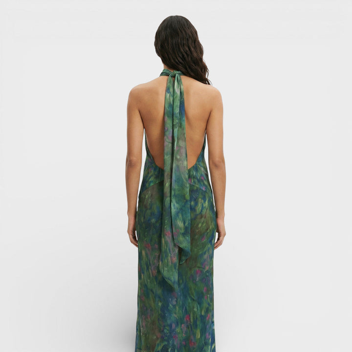 Robe Longue Soirée Imprimé Artistique
