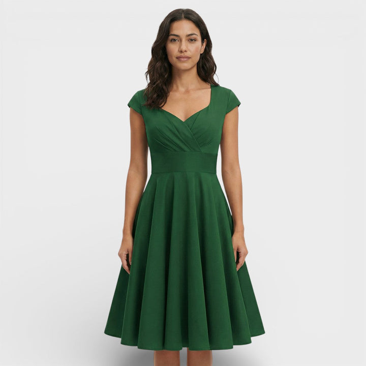 Robe Midi Rose Rétro Cocktail
