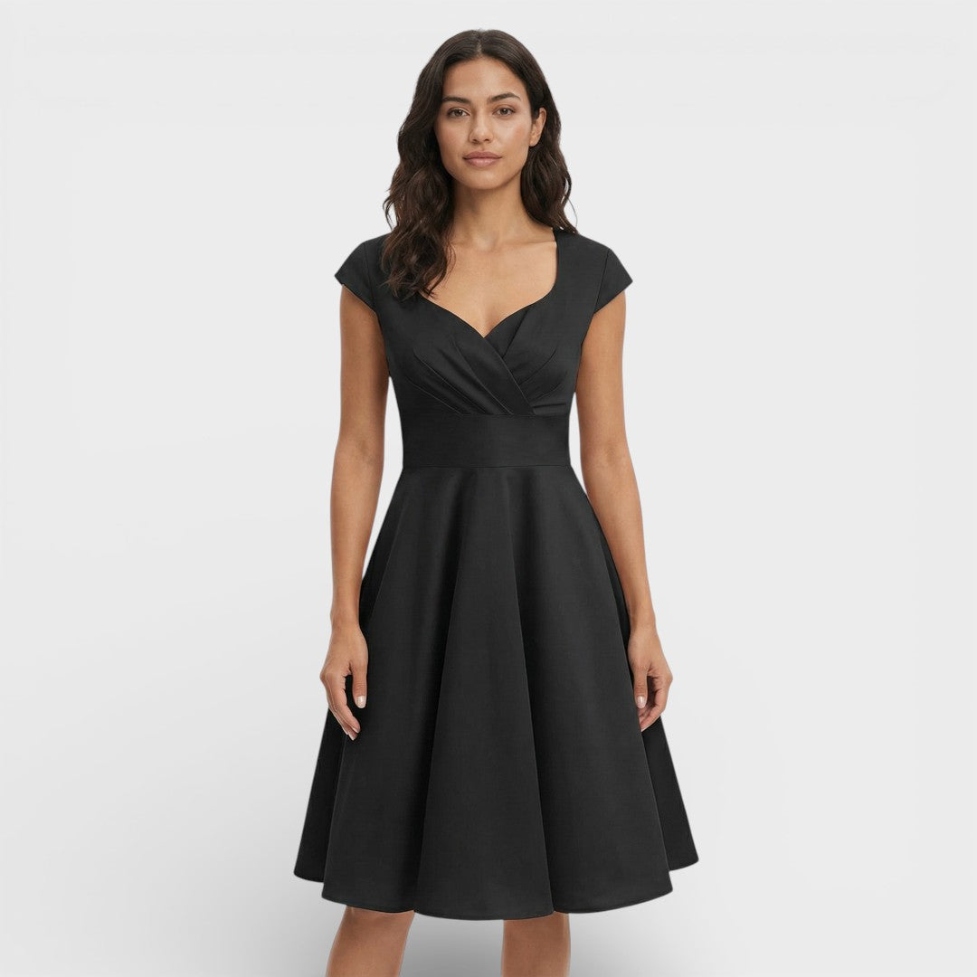 Robe Midi Rose Rétro Cocktail