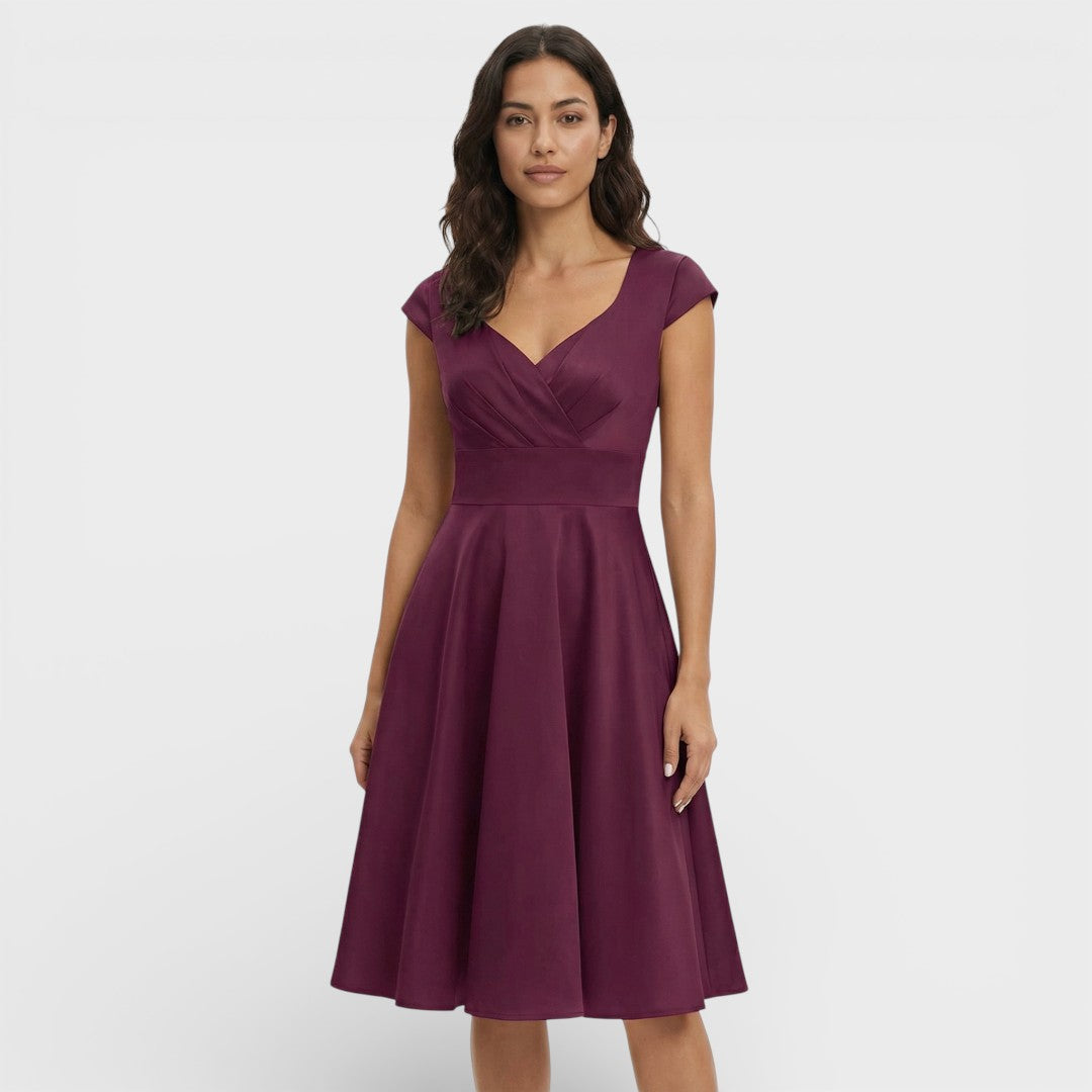 Robe Midi Rose Rétro Cocktail