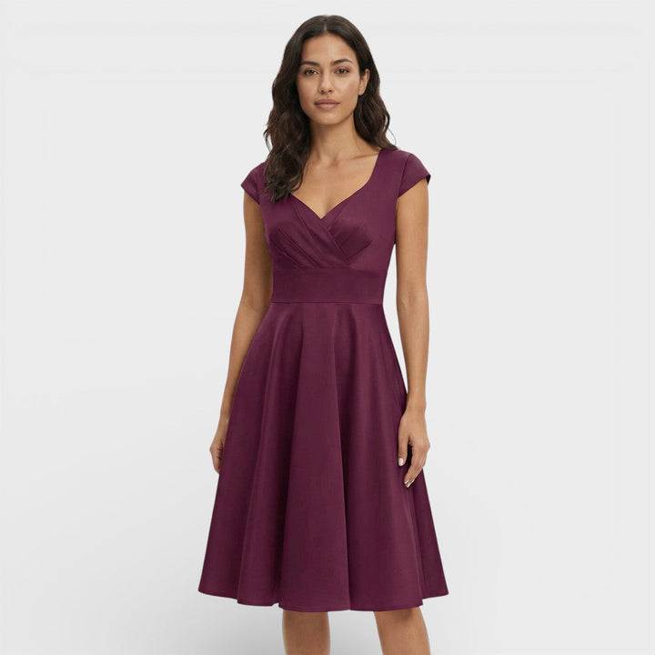 Robe Midi Rose Rétro Cocktail