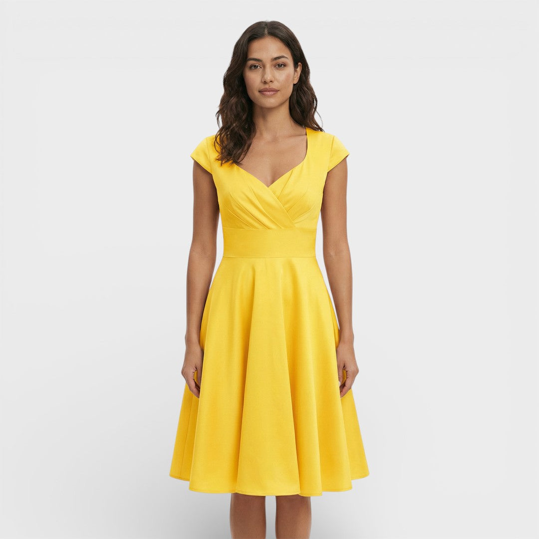 Robe Midi Rose Rétro Cocktail
