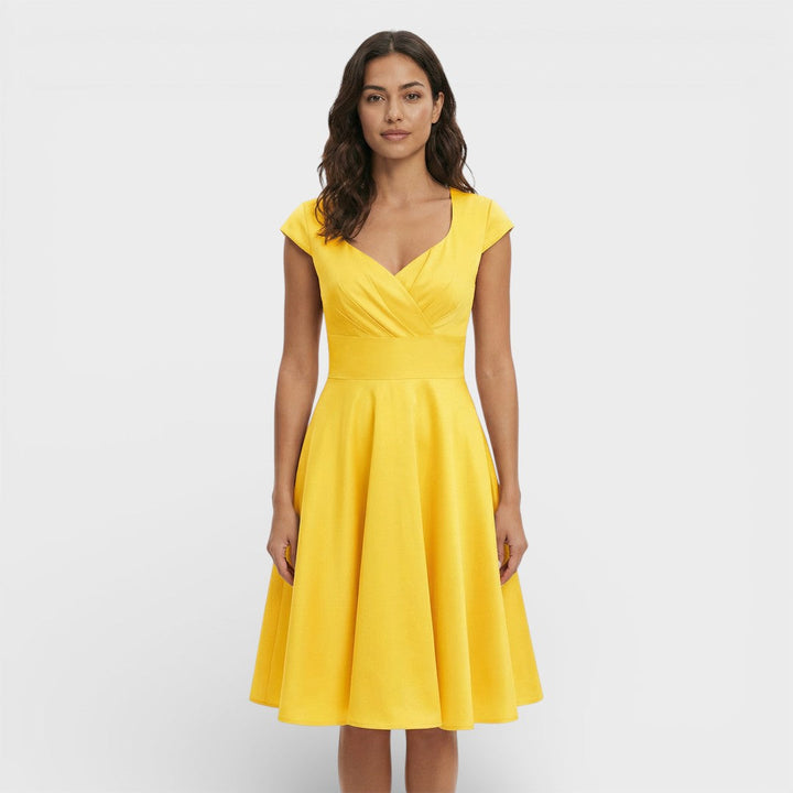 Robe Midi Rose Rétro Cocktail