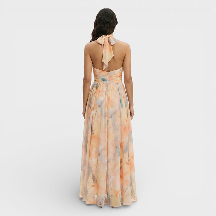Robe Maxi Imprimé Aquarelle Halter