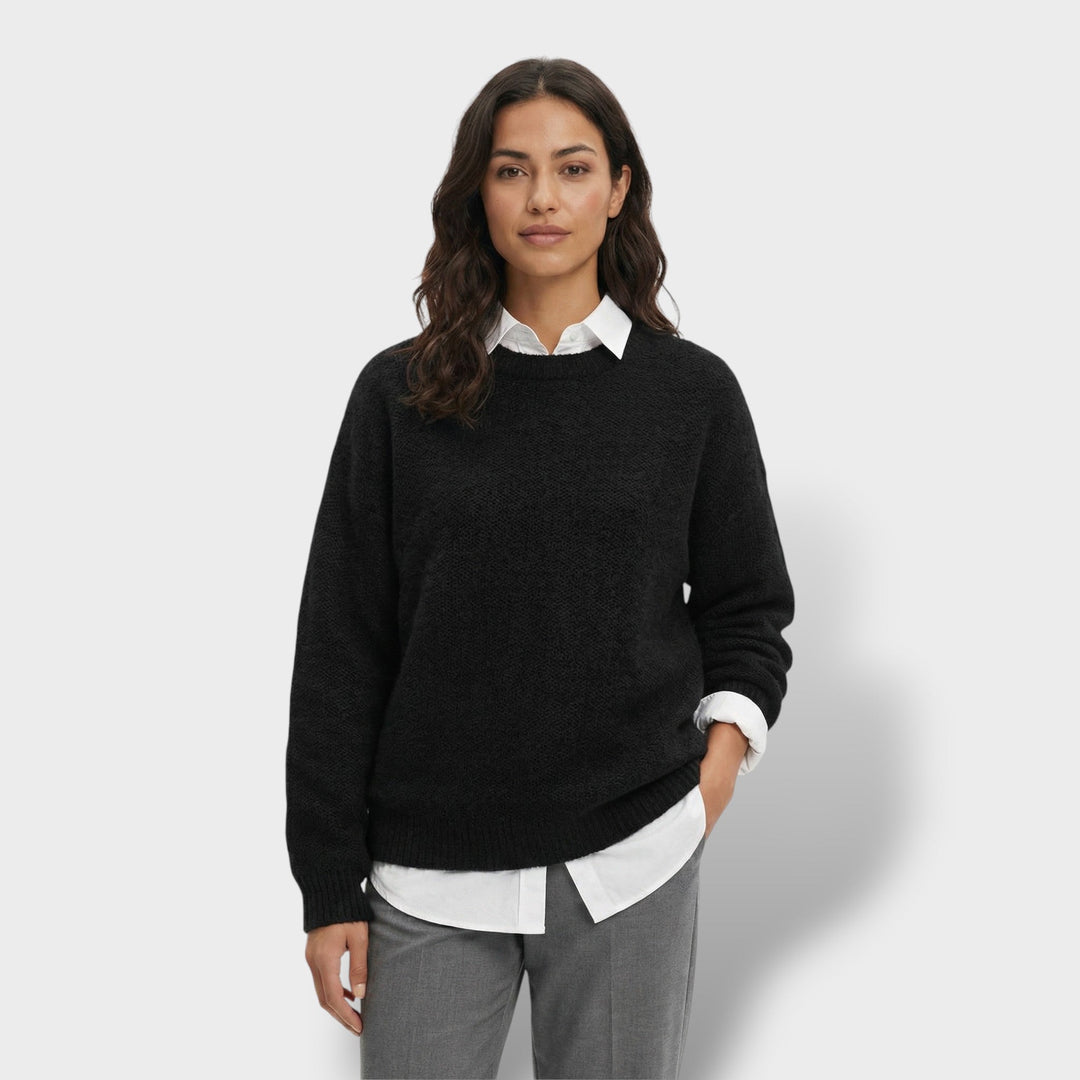 Pull Tricot Col Chemise Femme