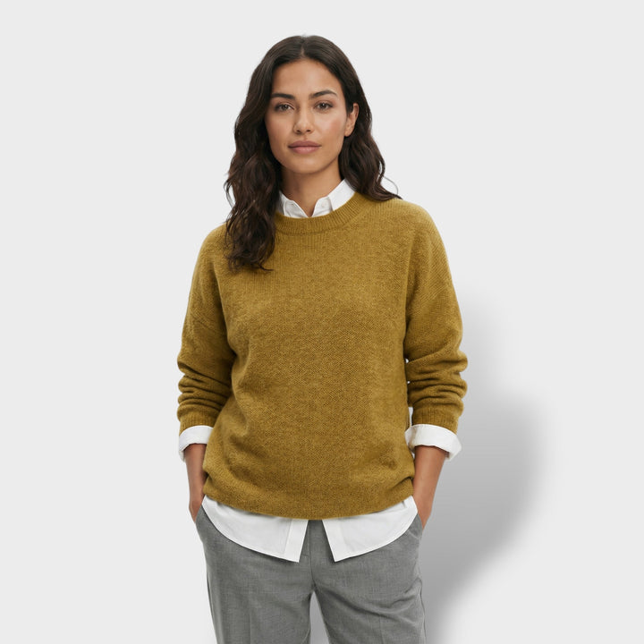 Pull Tricot Col Chemise Femme