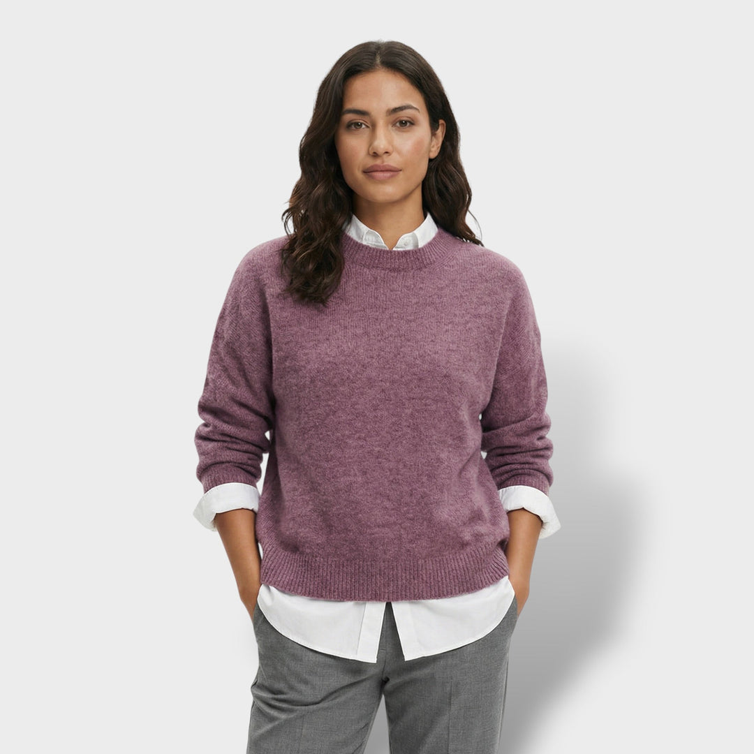 Pull Tricot Col Chemise Femme