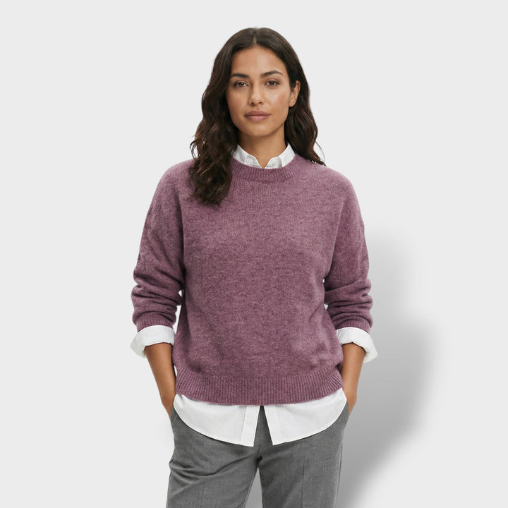 Pull Tricot Col Chemise Femme