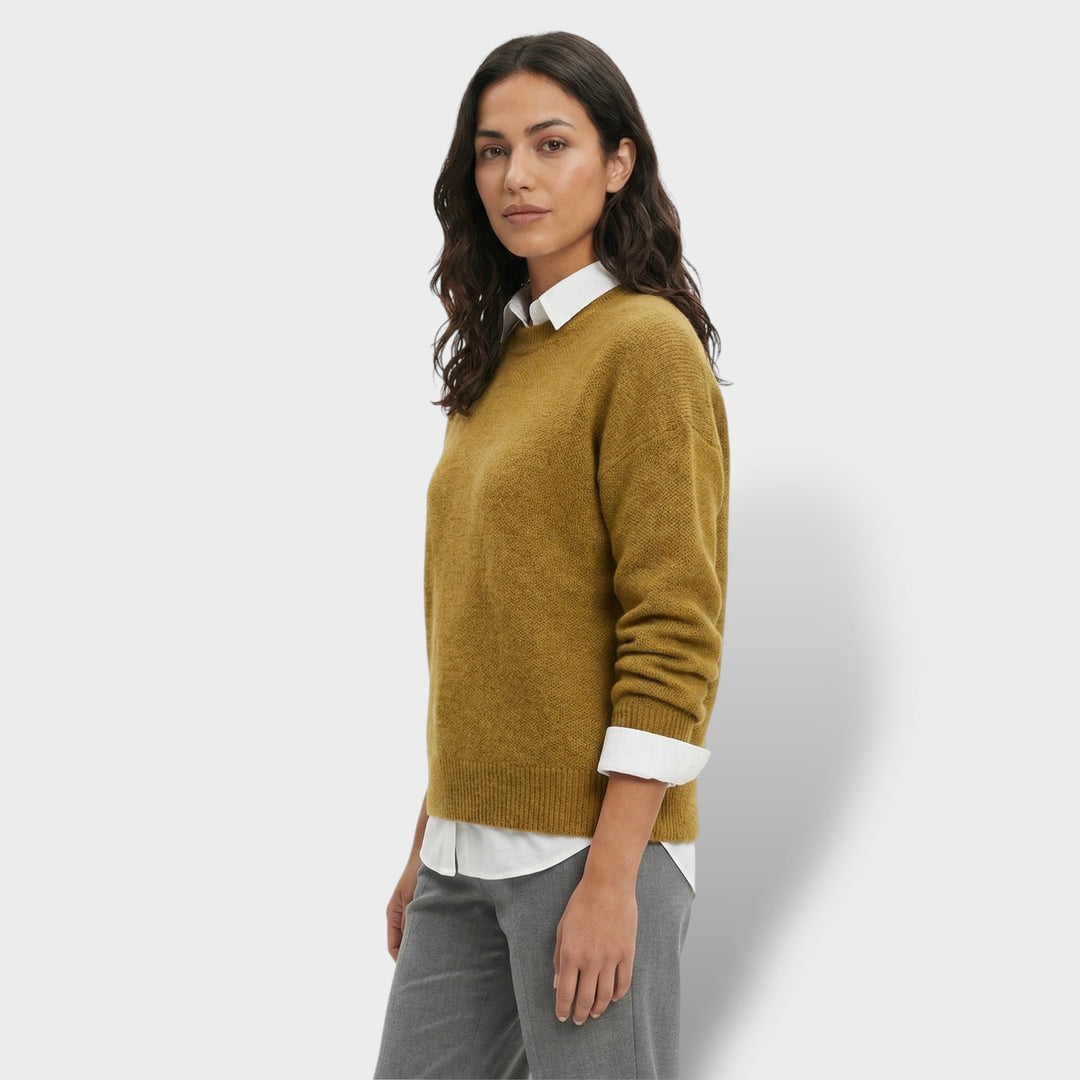 Pull Tricot Col Chemise Femme