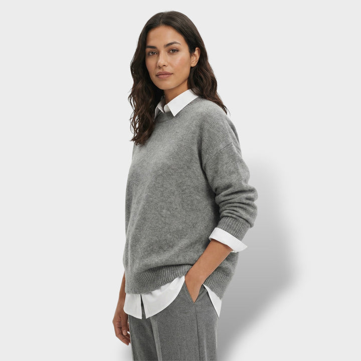 Pull Tricot Col Chemise Femme