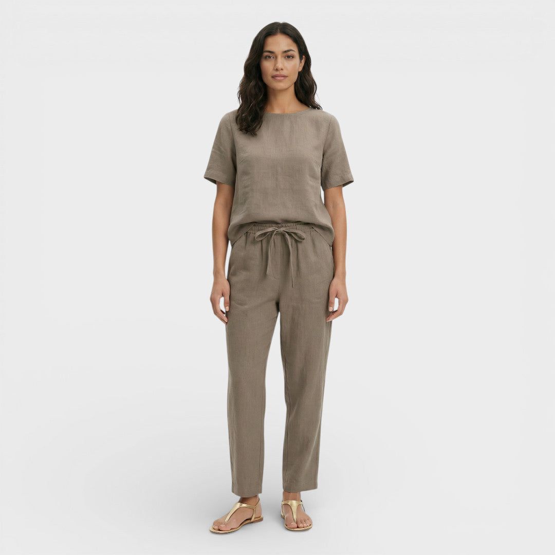 Ensemble Femme Top Pantalon Nœud
