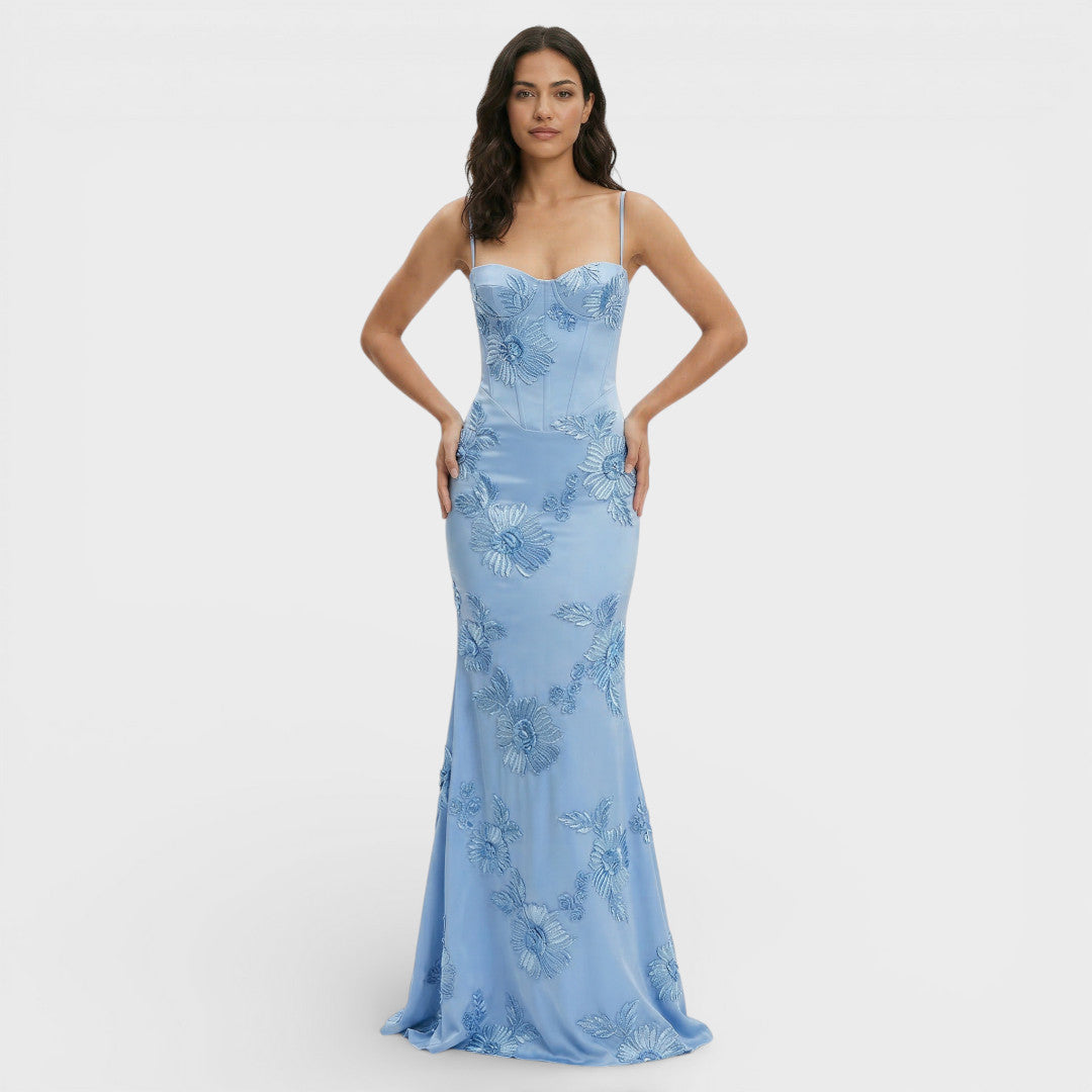 Robe Longue Soirée Brodée Corset