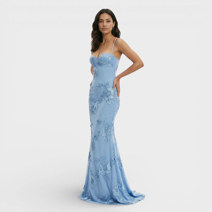 Robe Longue Soirée Brodée Corset