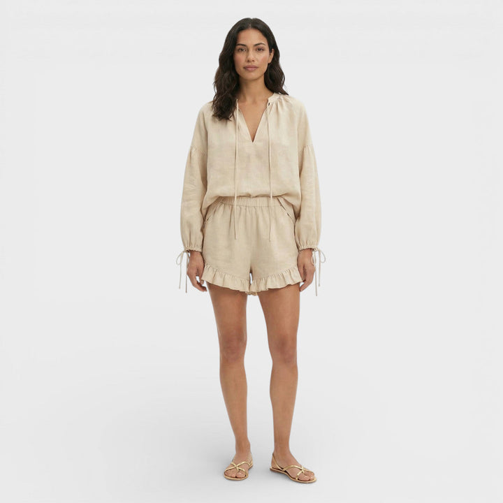Ensemble Blanc Femme Blouse Shorts